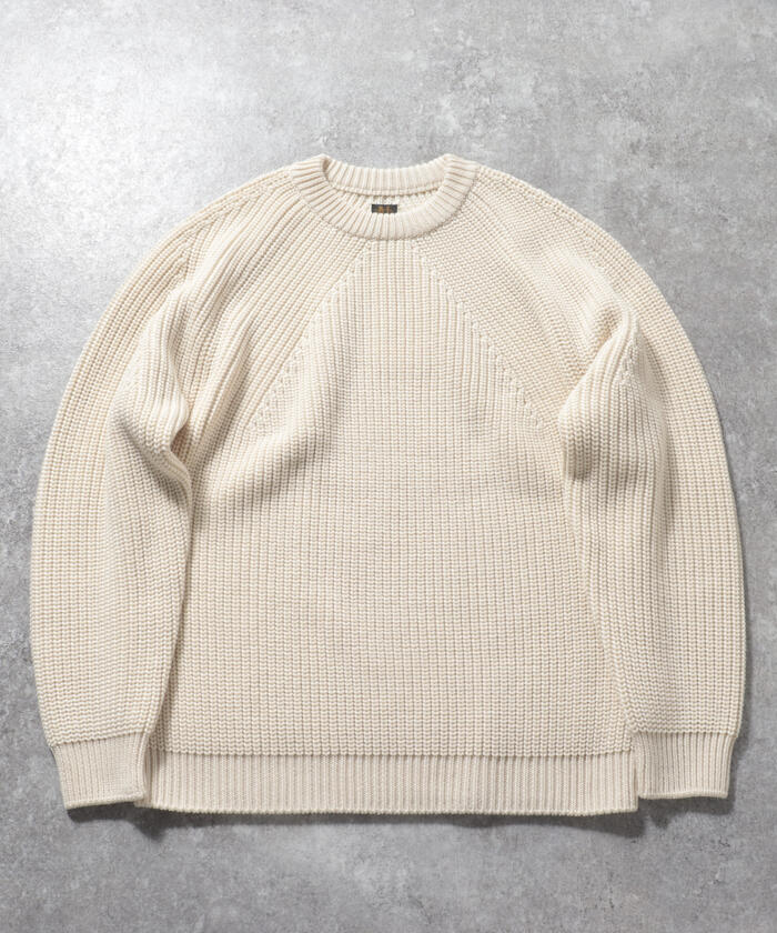 バトナー　シグネチャーニット　batoner ニット　アイボリー　ホワイト　白 BATONER/バトナー】別注 SIGNATURE CREW NECK クルーネック