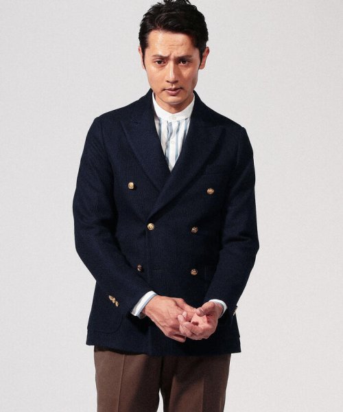 コットンジャージー 6Bダブルブレストブレザージャケット DONDI
