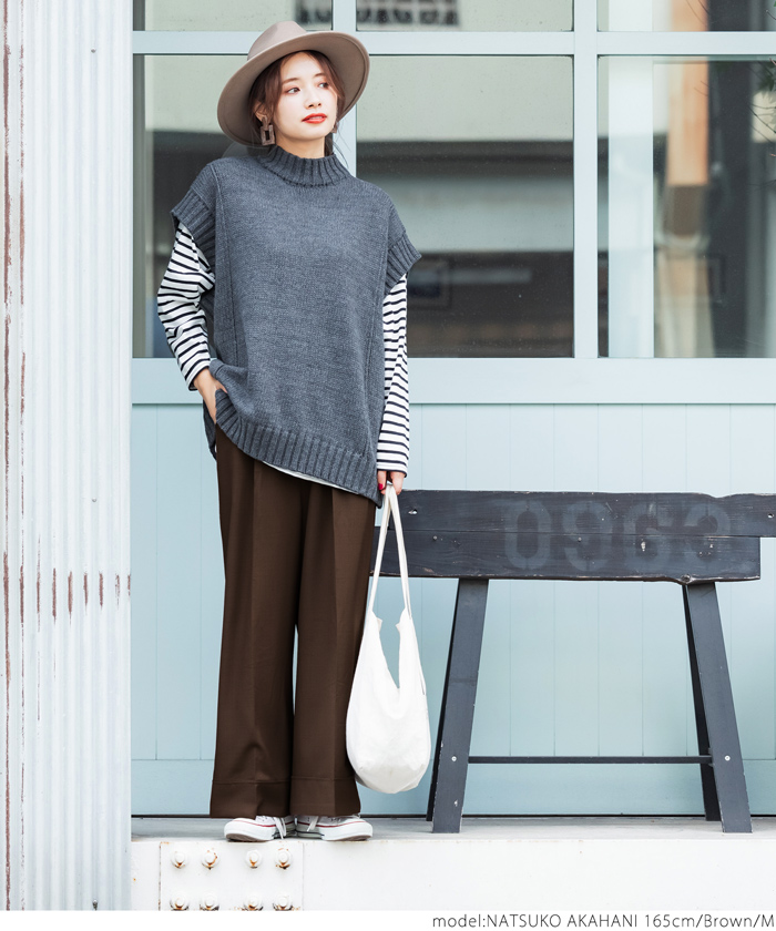 クーポン】【セール 63%OFF】ロールアップワイドパンツ