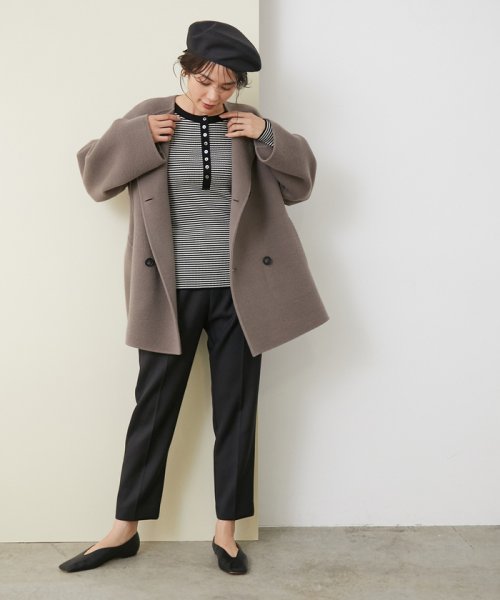 【今から春まで使える】ウールブレンドカルゼドロストテーパードパンツ