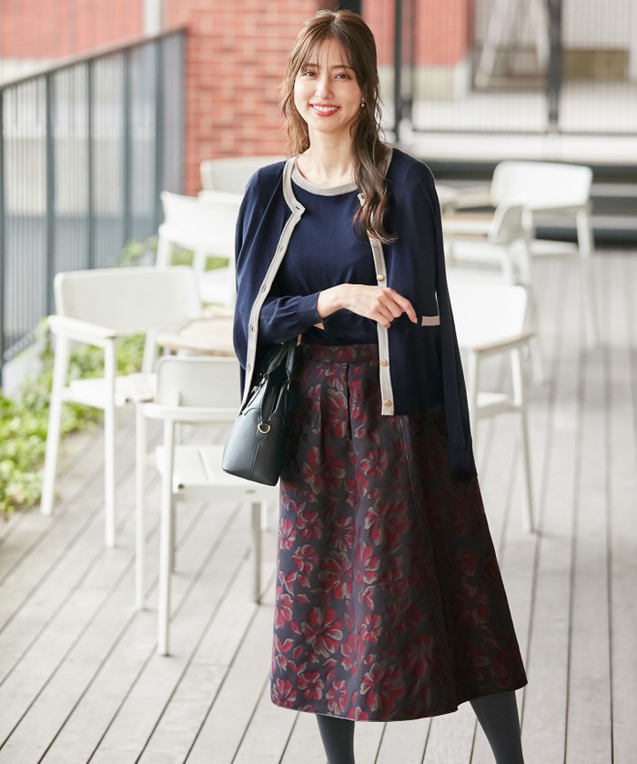 セール】【美人百花コラボ】バイカラーツイン ニット(504345853 セール】【美人百花コラボ】バイカラーツイン ニット(504345853