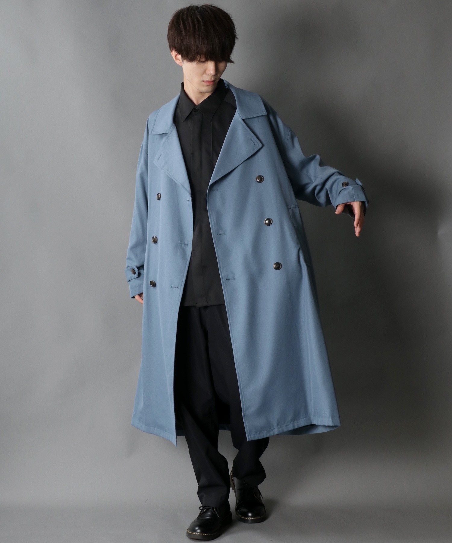セール】【SITRY】T/R over size long trench coat/オーバーサイズ 