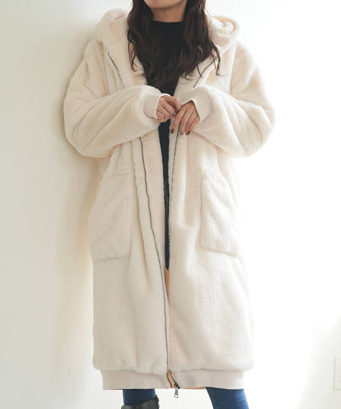 RYZA ロングファー パーカー フェイクファー RYZA ロングファー パーカー フェイクファー