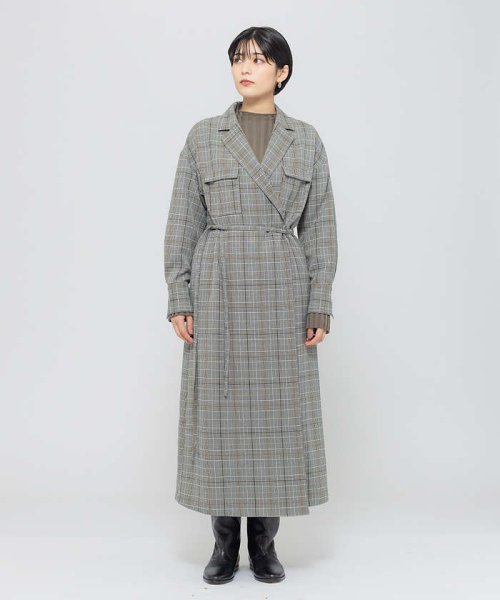 【東原妙子さんコラボ】ストレッチツィル開襟カシュクールワンピース
