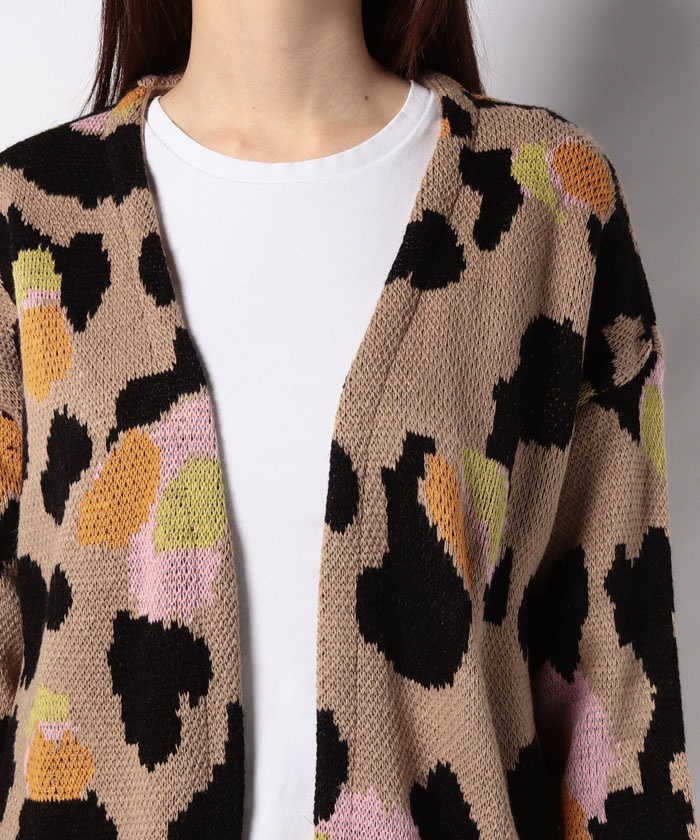 モノトーンアニマルプリントカーディガン 2色展開】Meridian アニマル バイカラー カーディガン – 古着屋