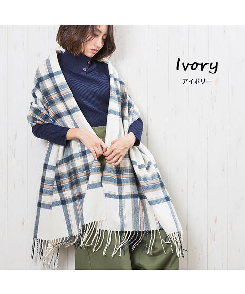 セール10%OFF】大判チェックストール 大判 ストール チェック マフラー ...