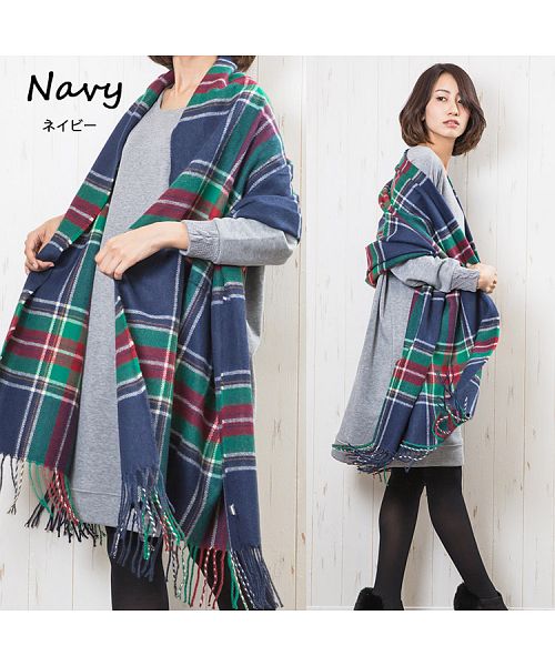 セール10%OFF】大判チェックストール 大判 ストール チェック マフラー ...
