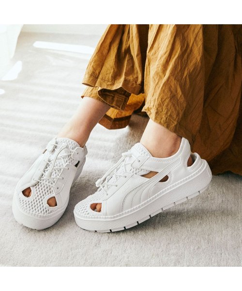 Puma プーマ スニーカー サンダル レディース 厚底 プラットフォーム トレース ライト ミュール Platform Trace Light Mule ホワ プーマ Puma D Fashion