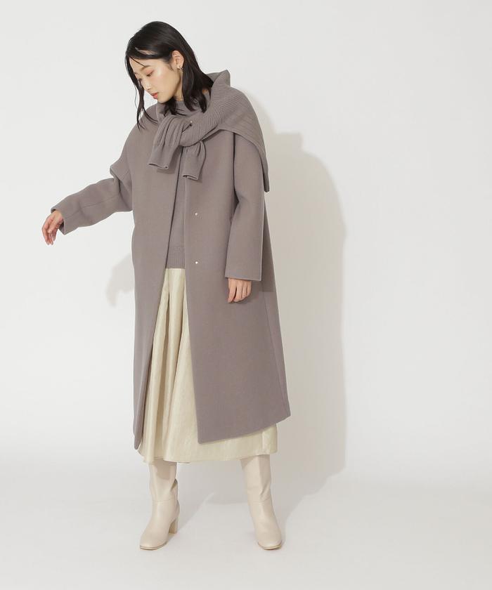 セール 30%OFF】ノーカラーダブルクロスコート(504361648