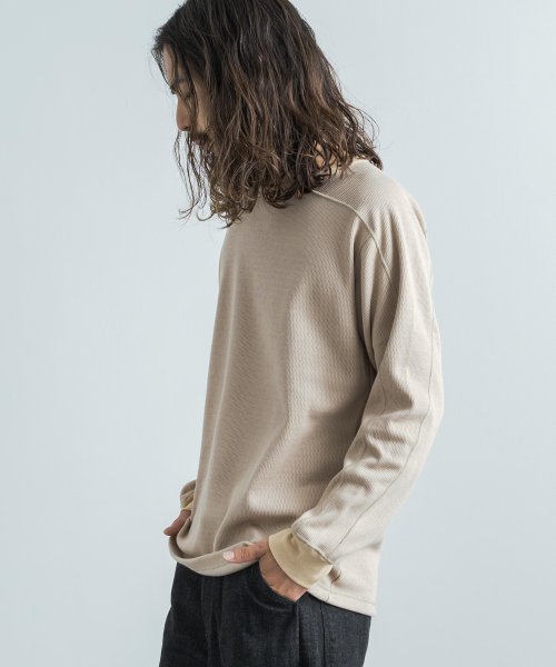 カットソー サーマルニット ハニカム 長袖Tシャツ メンズ レディース 日本製 カジュアル ボンバーヒート 爆暖 トレーナー スウェット 国産 スプリットスリー