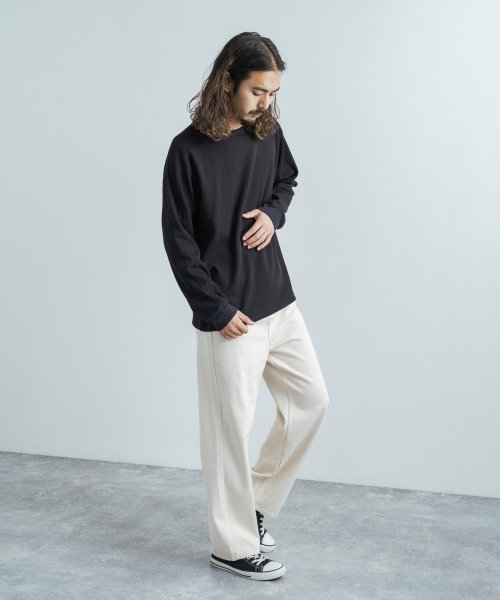 カットソー サーマルニット ハニカム 長袖Tシャツ メンズ レディース 日本製 カジュアル ボンバーヒート 爆暖 トレーナー スウェット 国産 スプリットスリー
