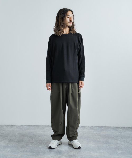 カットソー サーマルニット ハニカム 長袖Tシャツ メンズ レディース 日本製 カジュアル ボンバーヒート 爆暖 トレーナー スウェット 国産 スプリットスリー