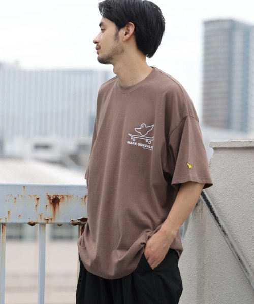 Mark Gonzales マーク ゴンザレス スケーターエンジェルバックプリントビッグtシャツ Mark Gonzales Mark Gonzales D Fashion