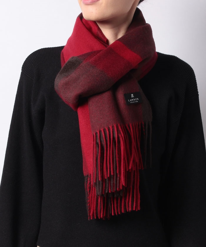 【美品】ランバンコレクション　カシミア100%大判マフラーストール 楽天市場】ランバン コレクション 大判 マフラー ストール