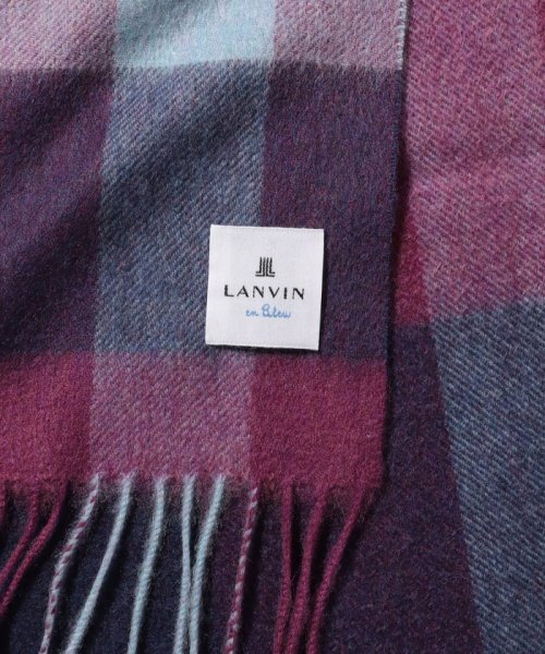 LANVIN en Bleu(ランバンオンブルー) カシミヤ１００％ブロックチェックマフラー