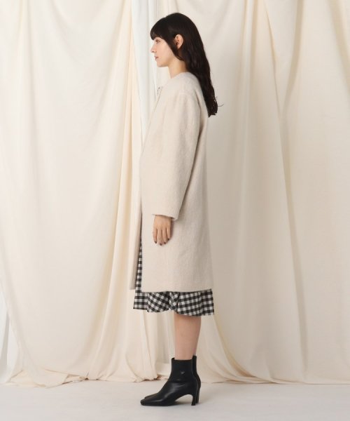 【ブローチ付き】ループシャギーモヘアコート