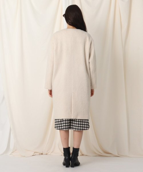 【ブローチ付き】ループシャギーモヘアコート