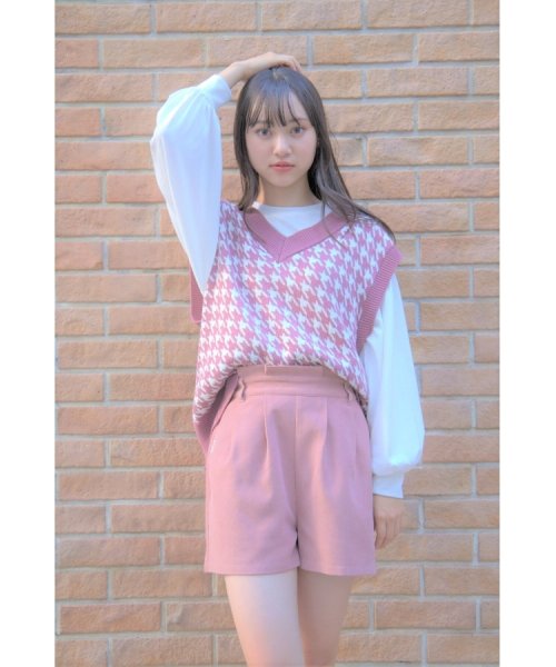 リピ♪人気商品再入荷♪/WEB限定カラー/洗える】柄ニットベスト(504297884) | ピンク ラテ(PINK-latte) - d fashion