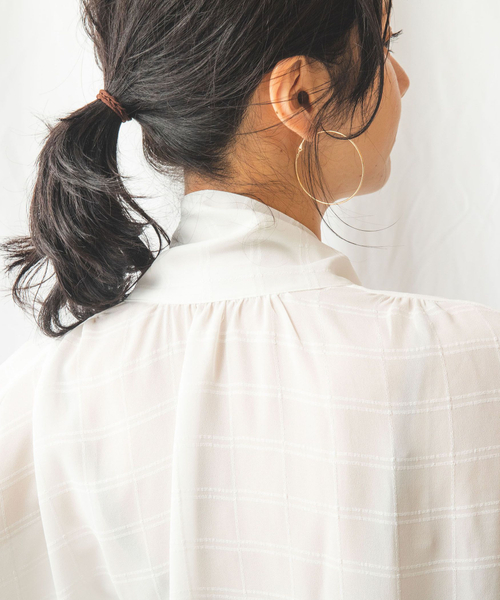 セール 40%OFF】2WAYシャドーチェックボウタイブラウス(504371909