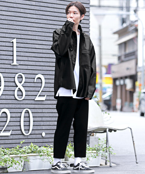 セール15%OFF】フェイクレザーCPOシャツ/シャツジャケット メンズ CPO