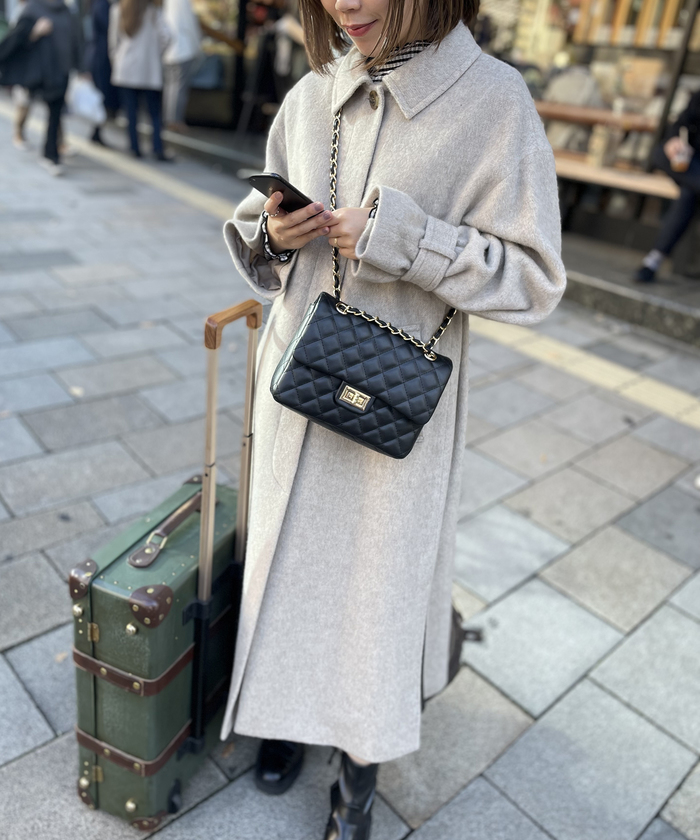 NEWYORKER｜千鳥&タフタ切り替え キルティングコート | Rakuten