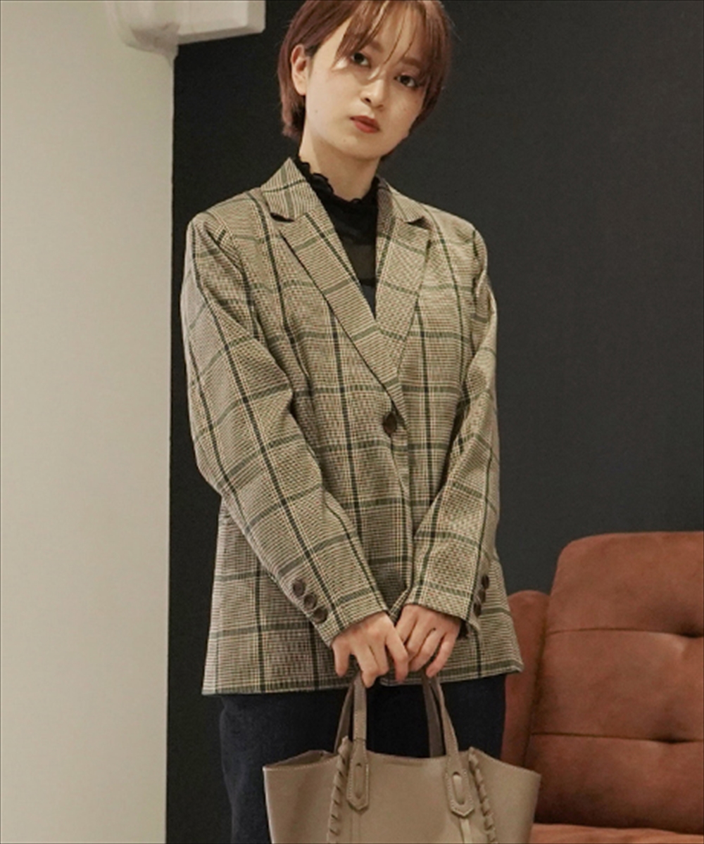セール 30%OFF】【低身長向けサイズ】チェック柄テーラード セール 30%OFF】【低身長向けサイズ】チェック柄テーラード