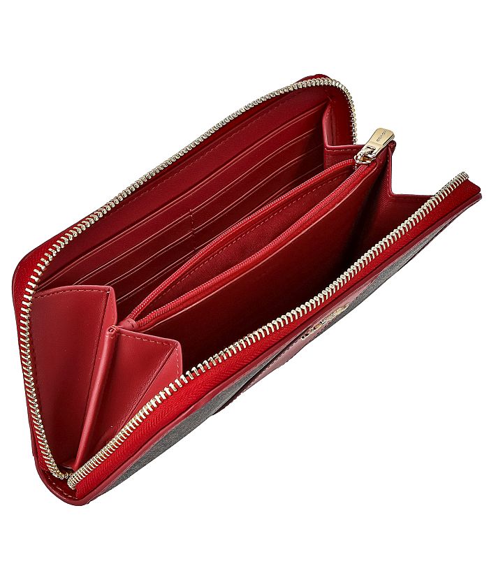COACH 54630レッド×ブラウン長財布ラウンドジップ、正規品 セール 60%OFF】COACH コーチ 54630 ラウンドファスナー 長財布