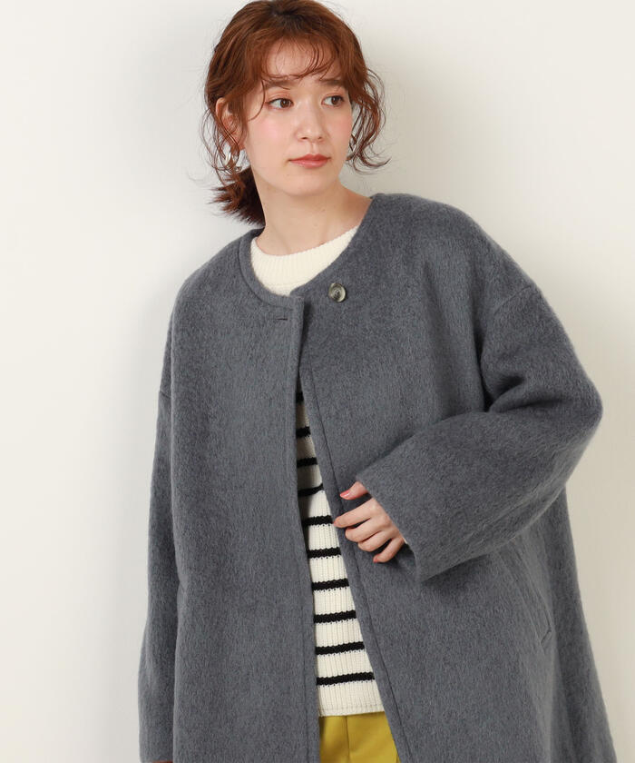 セール】◇【WEB限定カラーあり】モヘアシャギーノーカラー セール】◇【WEB限定カラーあり】モヘアシャギーノーカラー
