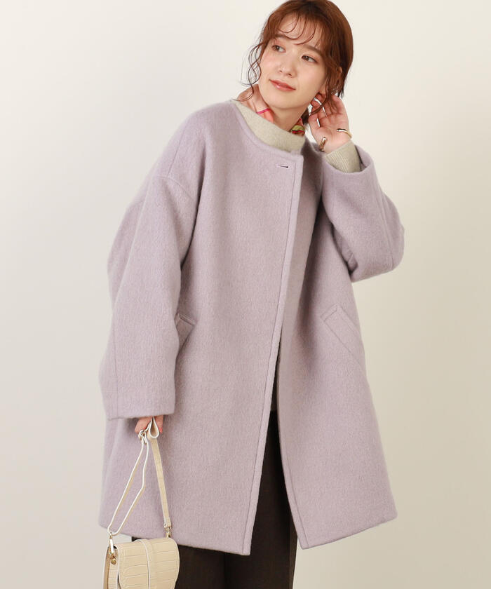 セール】◇【WEB限定カラーあり】モヘアシャギーノーカラー セール】◇【WEB限定カラーあり】モヘアシャギーノーカラー