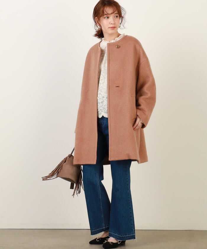 セール】◇【WEB限定カラーあり】モヘアシャギーノーカラー セール】◇【WEB限定カラーあり】モヘアシャギーノーカラー