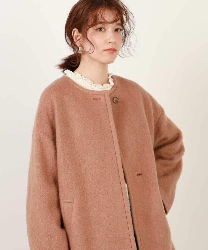 セール】◇【WEB限定カラーあり】モヘアシャギーノーカラー セール】◇【WEB限定カラーあり】モヘアシャギーノーカラー