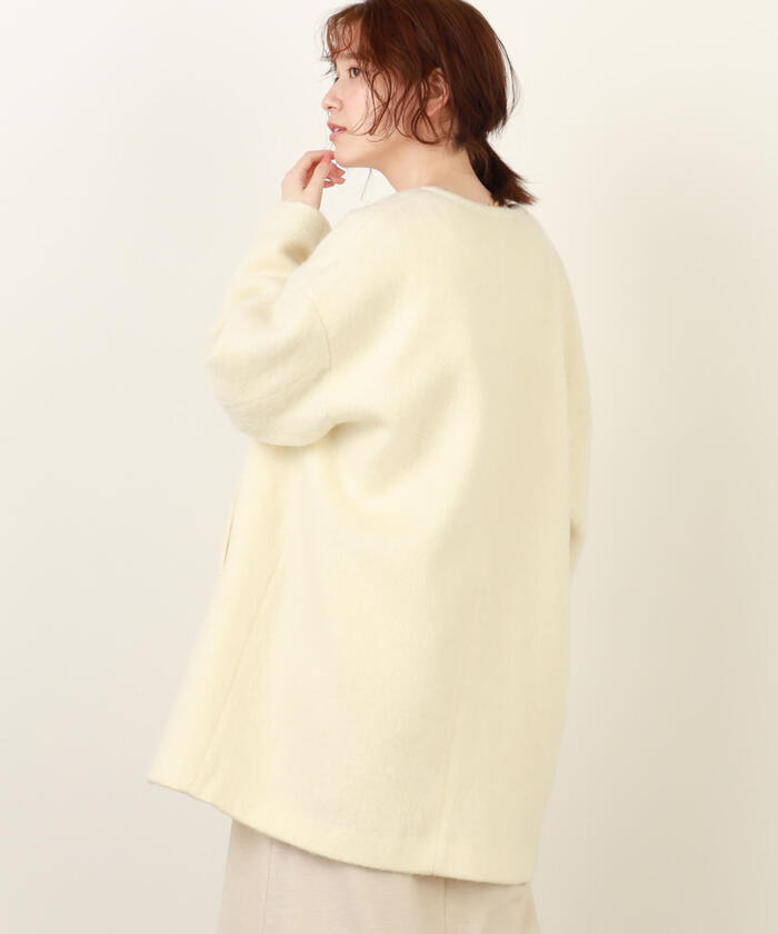 セール】◇【WEB限定カラーあり】モヘアシャギーノーカラー