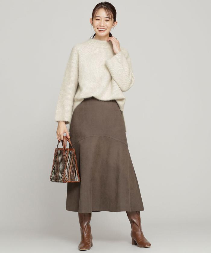 セール 30%OFF】洗えるフォックス 畦モックネックニットプル