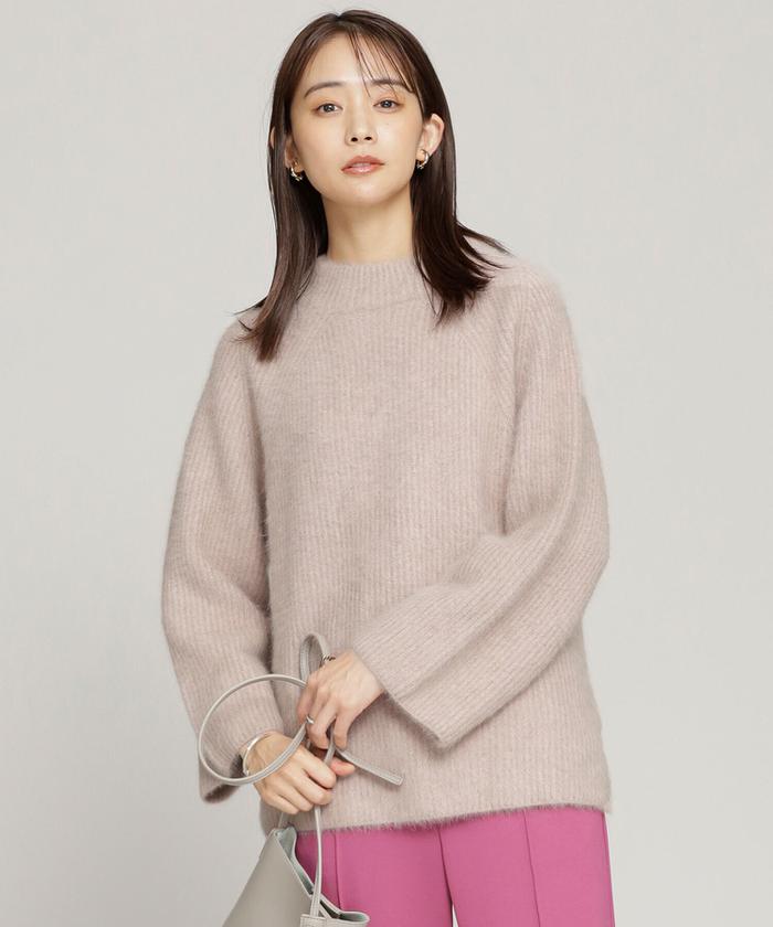 配送員設置 セール 30%OFF】洗えるフォックス 畦モックネックニットプル トップス