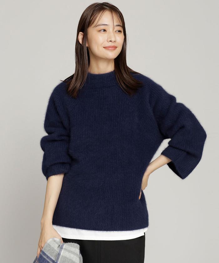 2024年ファッション福袋 セール 30%OFF】洗えるフォックス 畦モックネックニットプル トップス