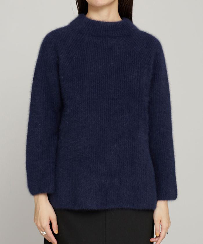 セール 30%OFF】洗えるフォックス 畦モックネックニットプル