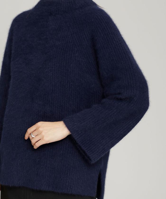 セール 30%OFF】洗えるフォックス 畦モックネックニットプル