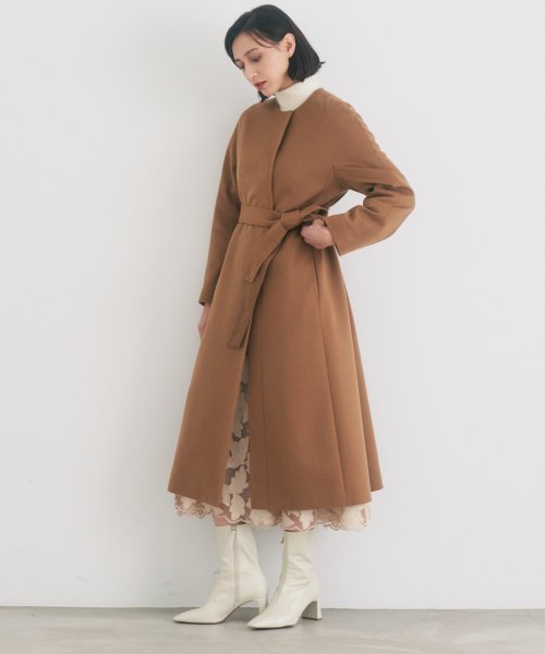 カシミヤクルーコート
