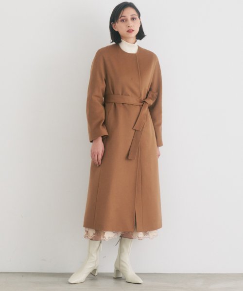 カシミヤクルーコート