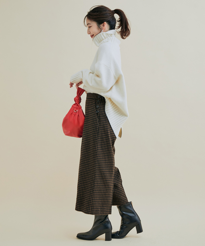上品で可愛らしいスタイル♪【HERMES】クロップド丈パンツ チトセ[公式] arbe クロップド丈ワイドパンツ AS9003