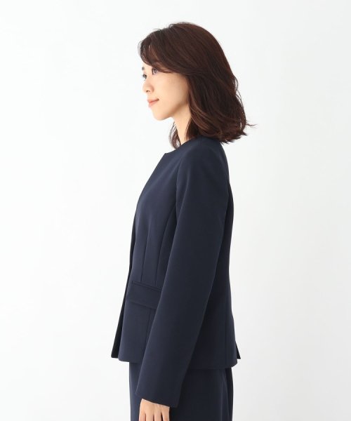 DELEGANT ダブルクロスキーネックジャケット【WEB限定サイズ】
