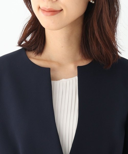 DELEGANT ダブルクロスキーネックジャケット【WEB限定サイズ】