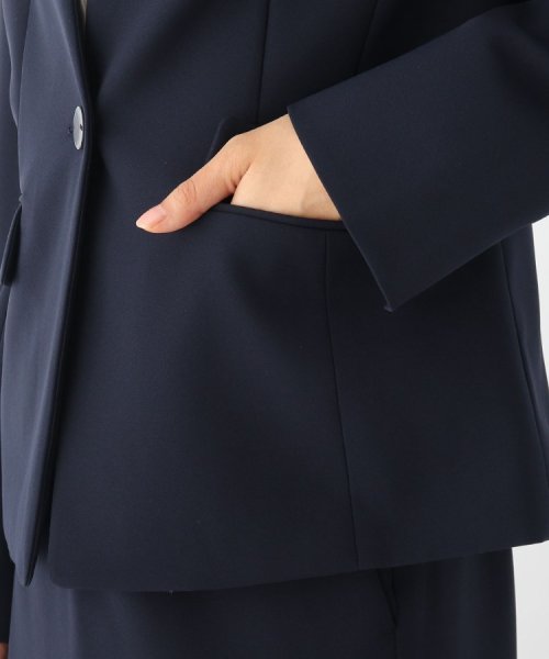 DELEGANT ダブルクロスキーネックジャケット【WEB限定サイズ】