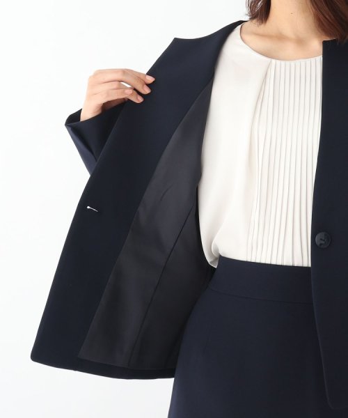 DELEGANT ダブルクロスキーネックジャケット【WEB限定サイズ】