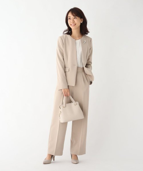 DELEGANT ダブルクロスキーネックジャケット【WEB限定サイズ】