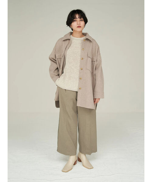 YECCA VECCA 未使用　ベージュ ダブルブレストコート　上品 セール】ベルト付き脇パイピングパンツ(504364954) | イェッカ