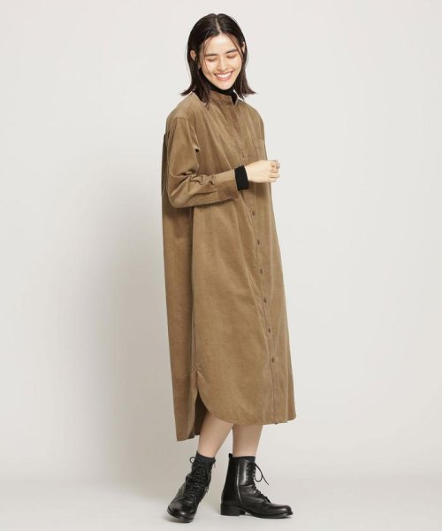 セール Web限定 コーデュロイシャツワンピース 長袖 ナノ ユニバース Nano Universe D Fashion