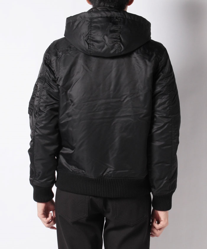ALPHA】 アルファ フーデッド リブ ナイロンジャケットHOODED