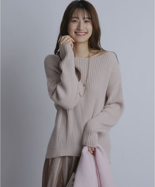ワイドリブオフショルニット リランドチュール Rirandture D Fashion ワイドリブオフショルニット リランドチュール Rirandture D Fashion
