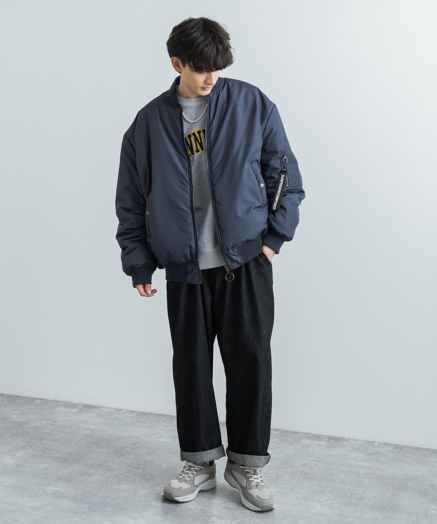 オールドミッキー　スーベニアジャケット　サテン　リバーシブル　ビッグシルエット ロッキーモンロー Rocky Monroe スカジャン MAー1 フライト